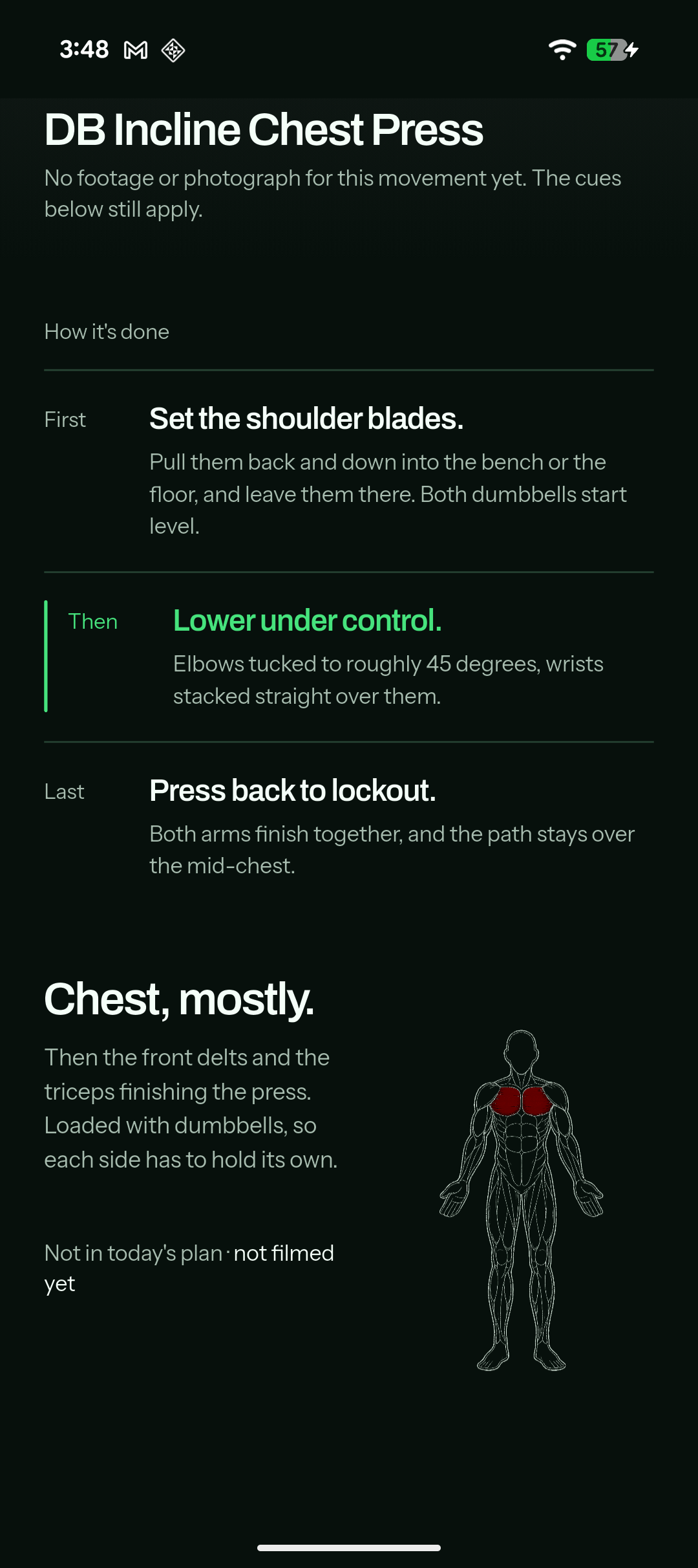 One movement's demo page: how it's done in three steps, with the middle step highlighted.