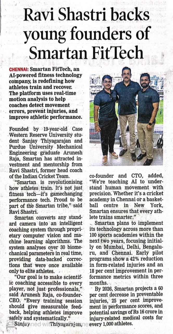 Ravi Shastri backs young founders of Smartan FitTech
